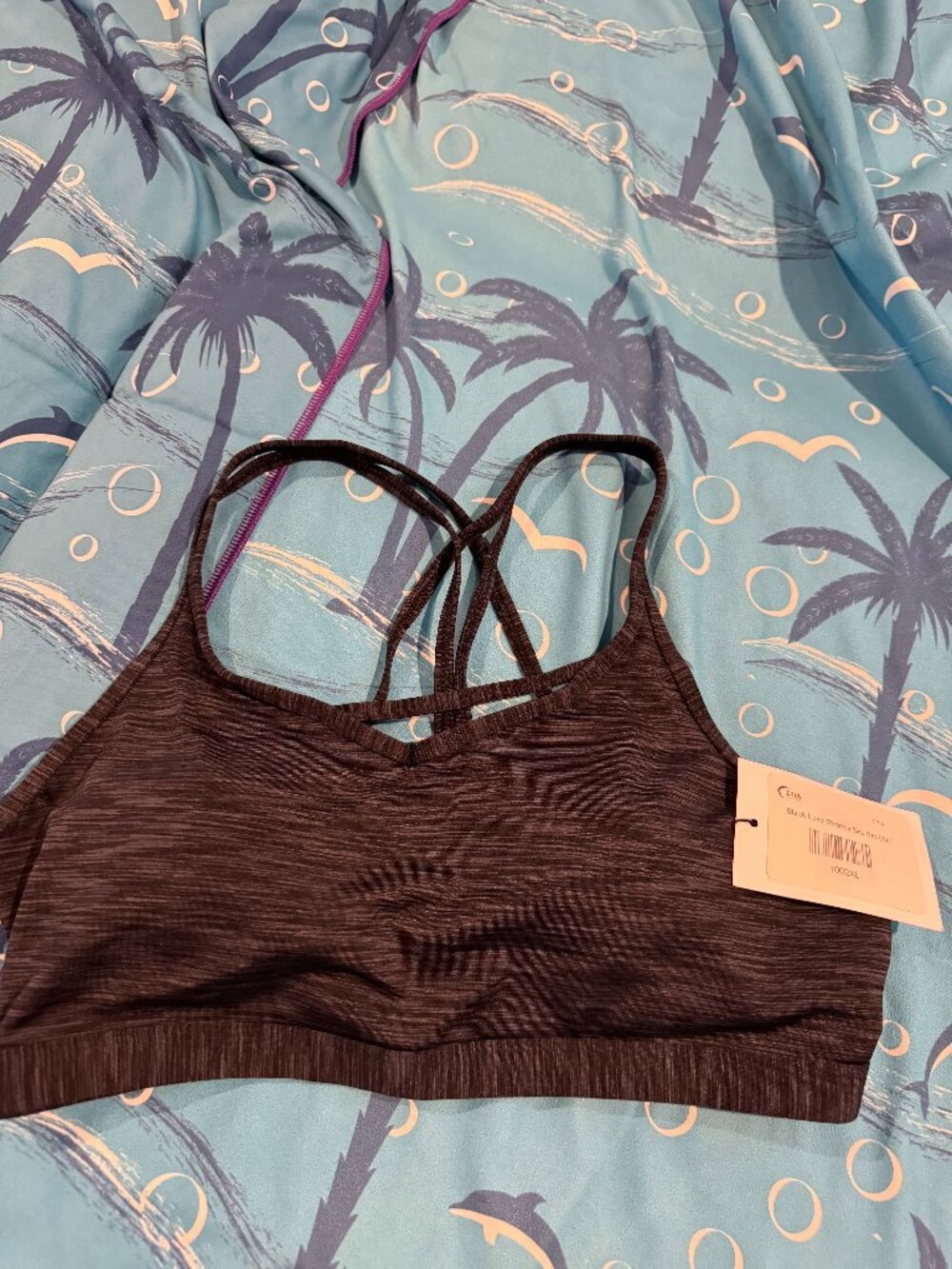 Zyia Black Luxe Strappy Bra XL - New